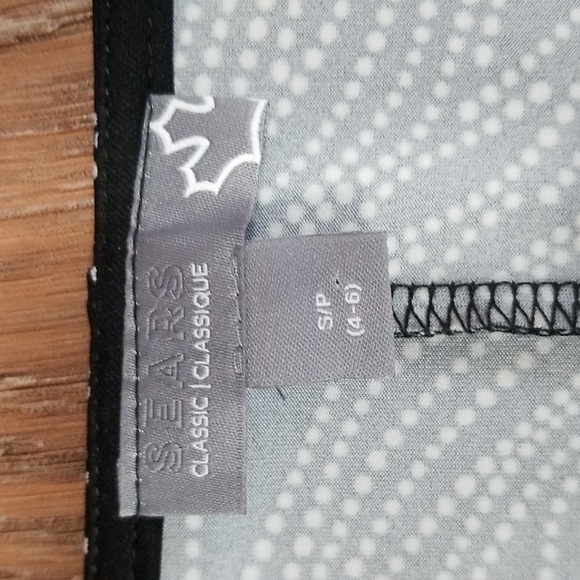 (S) Sears Classic Sheer Statement Sleeves Dots Patterned Evening Patterned - Picture 3 of 9